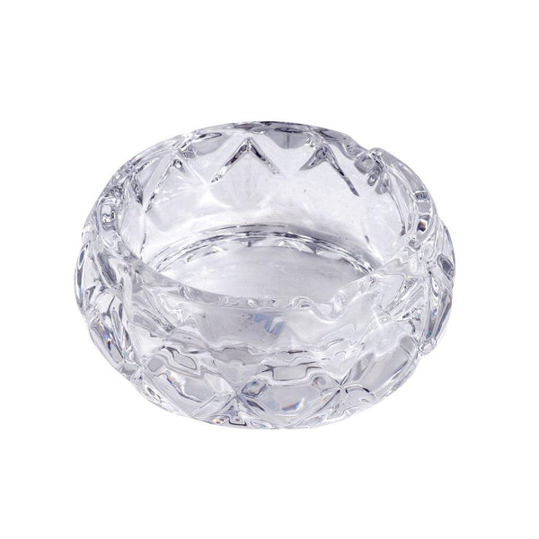 Crystal Cut Modern Clear Round Glass Ashtray 13*6.05 cm