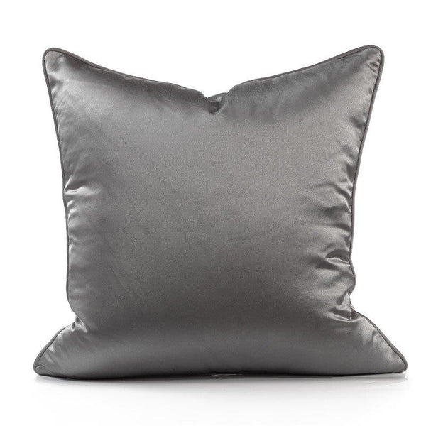 Modern Decorative Satin Silver Gold Stripe Reine Luxe Cushion Cover with Brown Tassle Pillowcase 50*50 cm