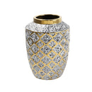 Home Decor Middle Eastern Craft Antique Jar Shape Ceramic Vase Flower Vase Silver Gold 16*22 cm