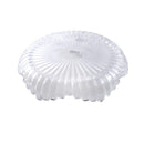 Crystal Glass Ribbed Design Round Serving Fruit Plate