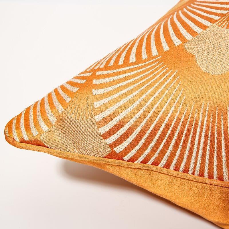 Modern Decorative Bright Orange Peacock Feather Pattern Cushion Cover Pillowcase 50*50 cm