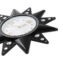 Starfish Design Black Frame Crystal Beads Wall Clock 44.5 cm