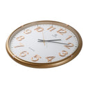 Minimalist Round Analog Gold Frame Wall Clock Home Office 43 cm
