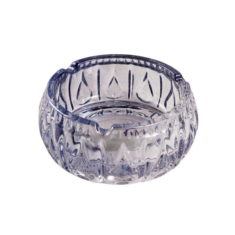 Crystal Cut Modern Clear Round Glass Ashtray 11.2*5.4 cm