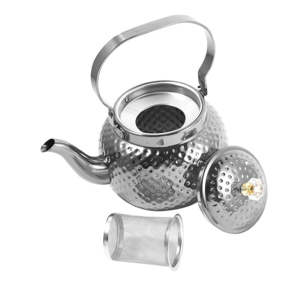 Stainless Steel Hammer Grain Stovetop Tea Pot Kettle with Infuser 1.6 Litre
