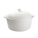 White Ceramic Fine Porcelain Casserole Soup Pot Tureen Bowl 30.5*26*12 cm