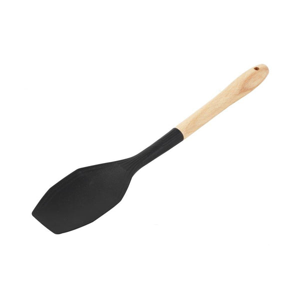 Wood and Silicone Heat Resistant Spatula Non Stick Spoon 31.5*6.7 cm