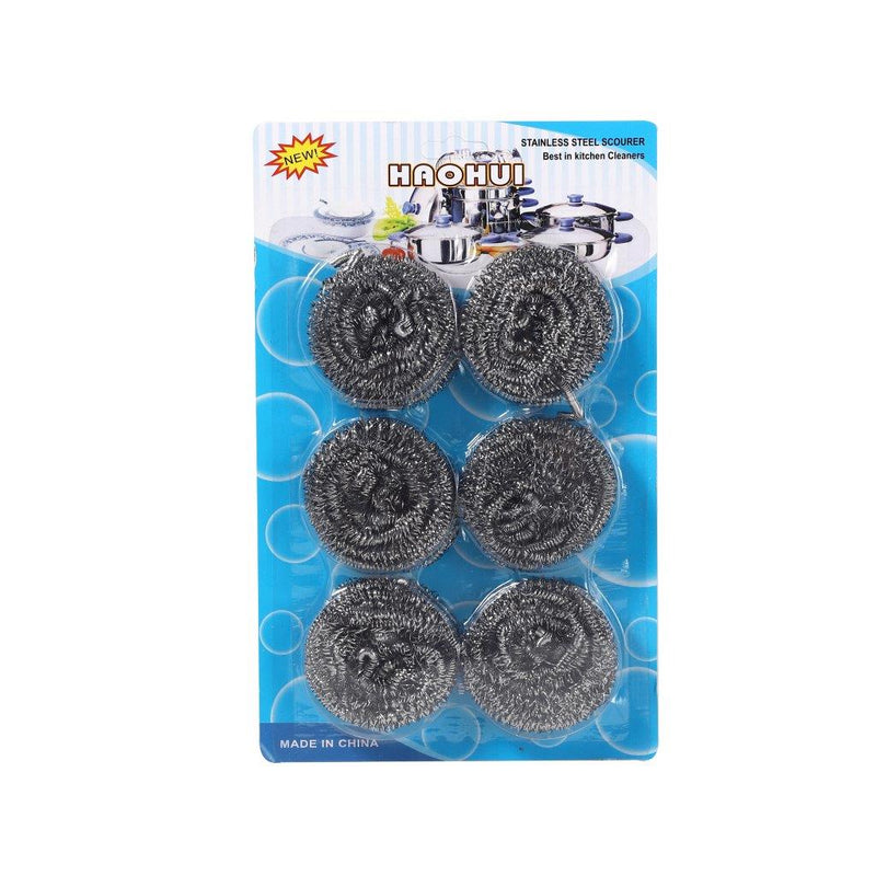 Spiral Scrub Steel Wool Dishwashing Tool Pack of 6