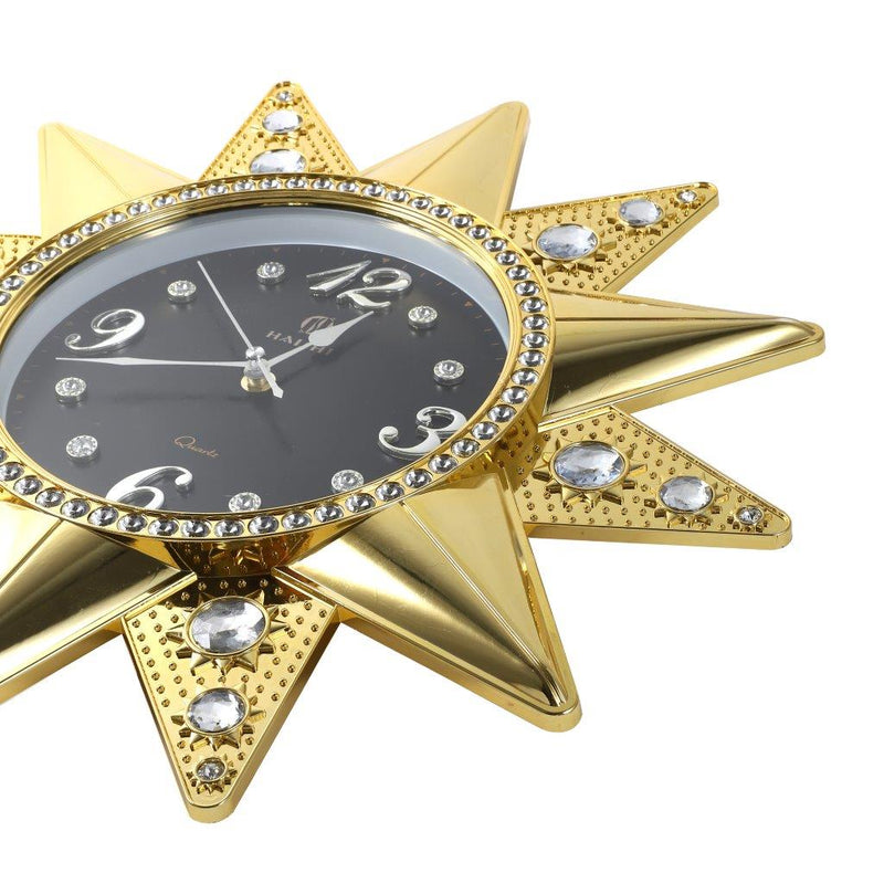 Starfish Design Gold Frame Crystal Beads Wall Clock 44.5 cm