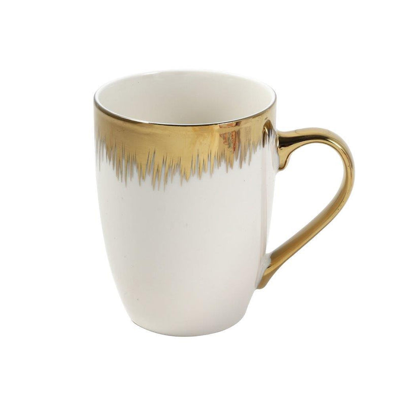 Ceramic Coffee Mug Latte Mug Golden Rain Abstract Design Print 8.2*10.5 cm