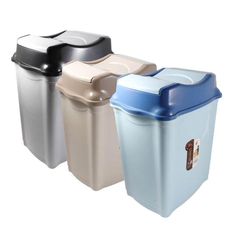 Multicolor Swing Top Rubbish Bin Plastic Waste Bin Trash Bin for Home Kitchen Office 23*16*26 cm