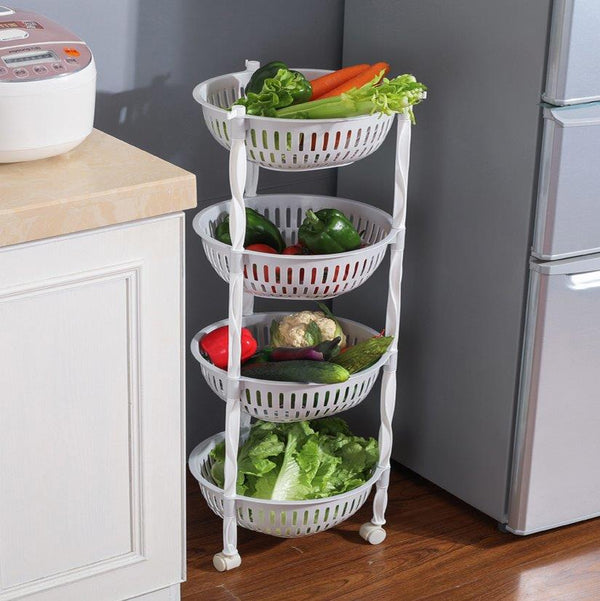 Kitchenware Fruit and Vegetables Trolley Rack 4 Tier Multi Layer 32 cm