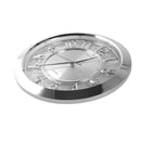 Wall Clock Shiny Silver Frame Analog Retro Executive Design Round 40 cm