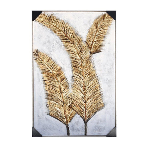 Home Decor Portrait Canvas Wall Art Abstract Gold Foil Leaf Oil Painting PVC Frame 80*120*3.5 cm