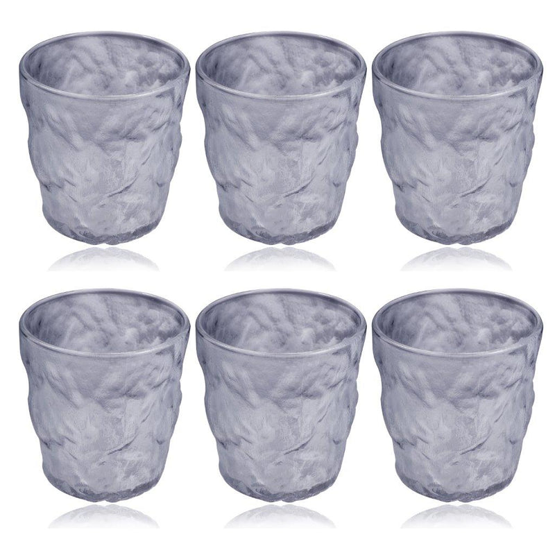 Drinking Hammered Frosted Glass Tublers Set of 6 Pcs 280 ml