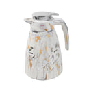 Vacuum Insulated Islamic Calligraphy Design Plastic Thermos Flask Marble White Gold 1 Litre