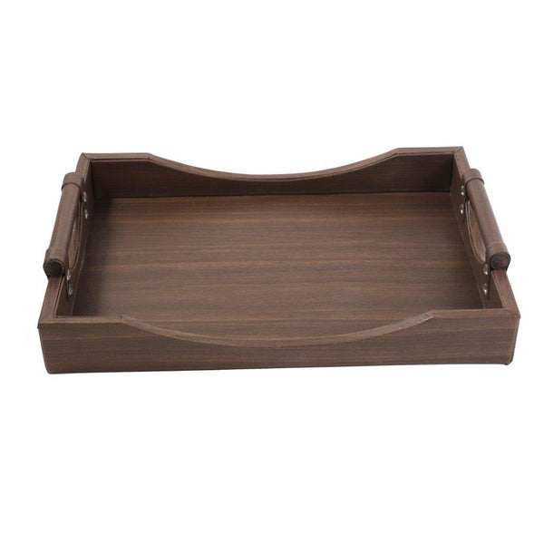 Deco Timber Pattern Rectangle Serving Tray Set of 2 Pcs 49.5*34.2*7.5/42*29.6*7.5 cm