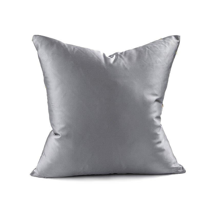 Modern Decorative Grey Faux Leather Gold Stripe Belt Luxury Cushion Cover Pillowcase 50*50 cm