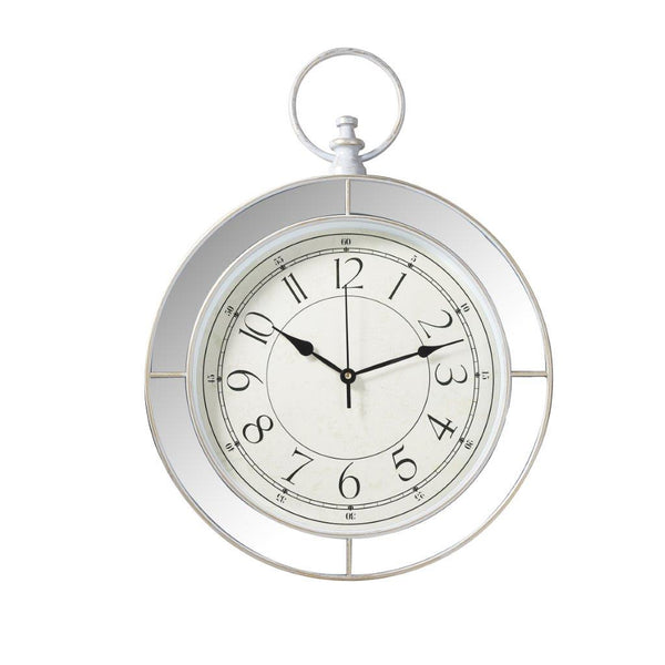 Modern Vintage Timepiece Style White Vanilla Frame Wall Clock 43 cm