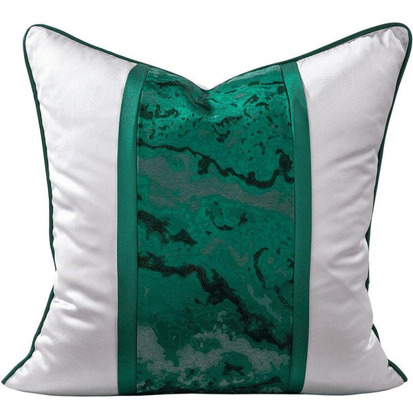 Modern Decorative Satin Silver Emerald Forest Green Textured Velvet Stripe Cushion Cover Pillowcase 50*50 cm