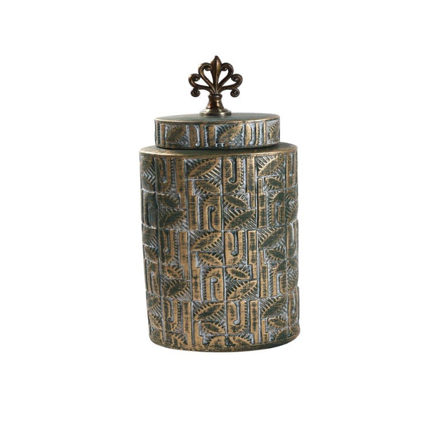Home Decor Vintage Craft Antique Jar Shape Ceramic Vase Flower Vase Brass Copper 17.3*34.8 cm