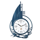 Home Decor Blue Sailboat Design Pendulum White Wall Clock 73*35 cm