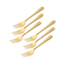 Stainless Steel Tableware Deco Gold Dessert Fork Set of 6 Pcs 15*2 cm