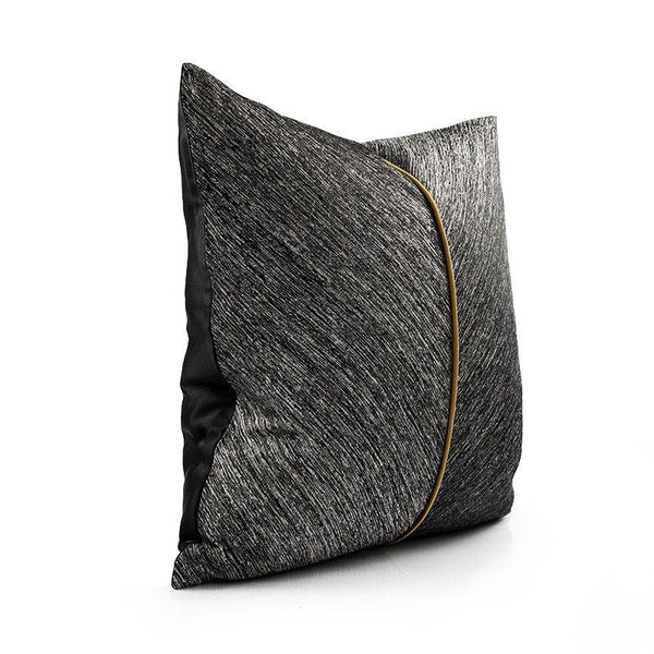 Modern Decorative Charcoal Grey Gold Stripe Belt Toffee Luxe Cushion Cover Pillowcase 50*50 cm