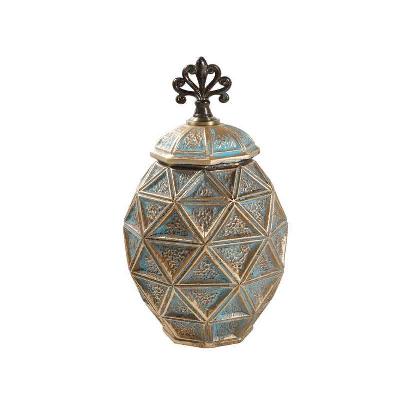 Home Decor Modern Craft Sphere Shape Ceramic Vase Flower Vase Rustic Gold 16.8*16.8*40.5 cm