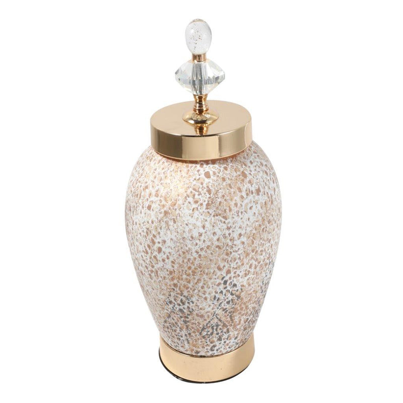Home Decor Middle Eastern Craft Urn Pot Shape Ceramic Vase Flower Vase Mosaic Gold 16*26 cm