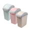 Multicolor Swing Top Rubbish Bin Plastic Waste Bin Trash Bin for Home Kitchen Office 27*18*36 cm