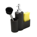 Ceramic Kitchen Soap Dispenser with Sponge and Dishwashing Brush 11*5.5*21 cm