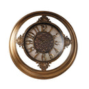 Luxury Vintage Retro Round Brown Frame Wall Clock 76*76*5.6 cm