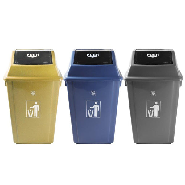 Multicolor Swing Top Rubbish Bin Plastic Waste Bin Trash Bin for Home Kitchen Office 43.5*31*75 cm