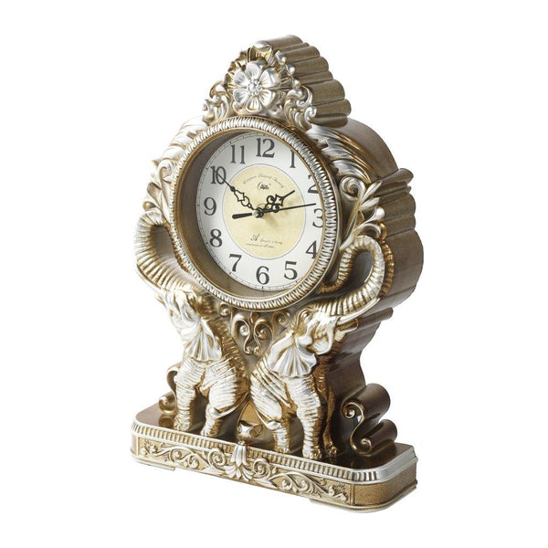 European Classic Retro Elephant Living Room Bedside Desk Clock37.5*26.5 cm