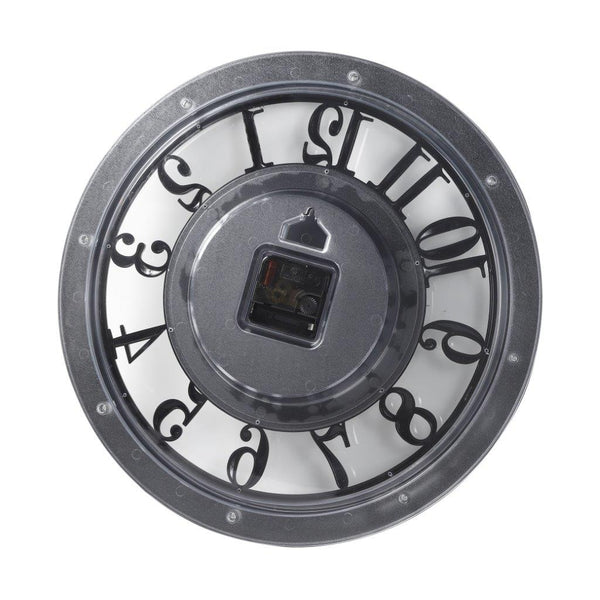 Wall Clock Satin Grey Frame Analog Retro Executive Design Round 40 cm