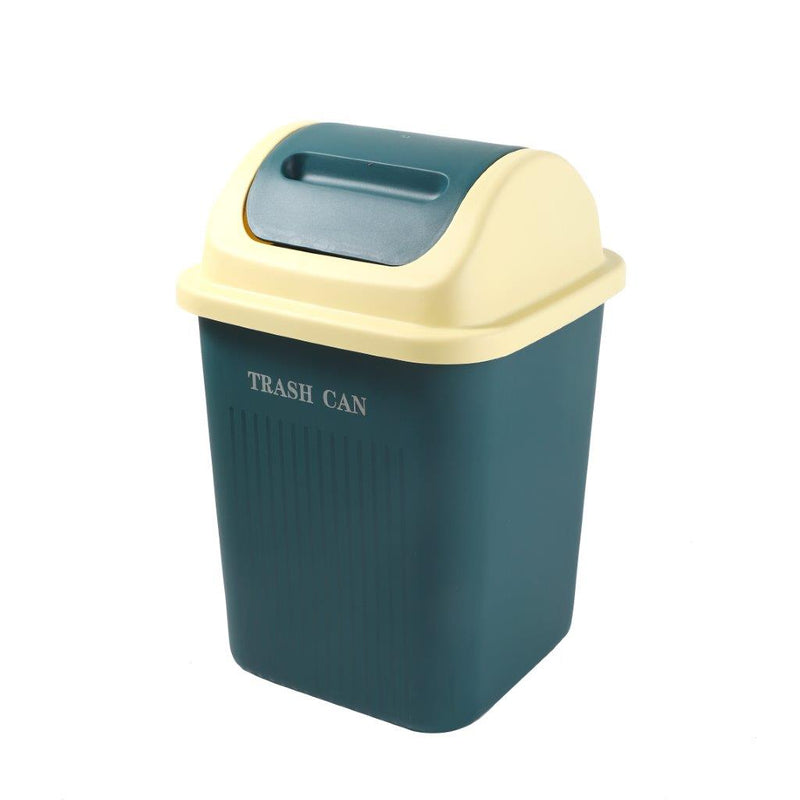 Multicolor Swing Top Rubbish Bin Plastic Waste Bin Trash Bin for Home Kitchen Office 24*24*37 cm
