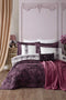 Elart Shine Cotton Dark Purple Comforter Bedding Set of 11 pcs Wedding Duvet Cover Bed Sheet with Pillowcase
