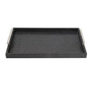 Deco Black and White Dots Rectangle Serving Tray Set of 2 Pcs Metal Handles 30*30/35*35 cm