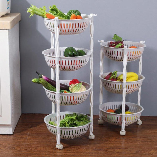 Kitchenware Fruit and Vegetables Trolley Rack 4 Tier Multi Layer 32 cm