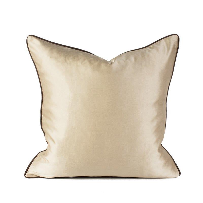 Modern Decorative Satin Beige Royal Gold Stripe Cushion Cover Pillowcase 50*50 cm