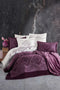Elart Bohem Cotton Dark Purple Comforter Bedding Set of 10 pcs Set Wedding Duvet Cover Bed Sheet with Pillowcase
