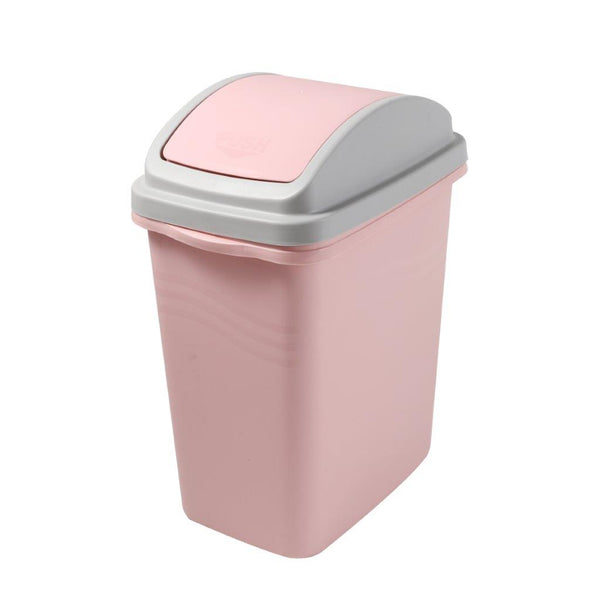 Multicolor Swing Top Rubbish Bin Plastic Waste Bin Trash Bin for Home Kitchen Office 27*18*36 cm
