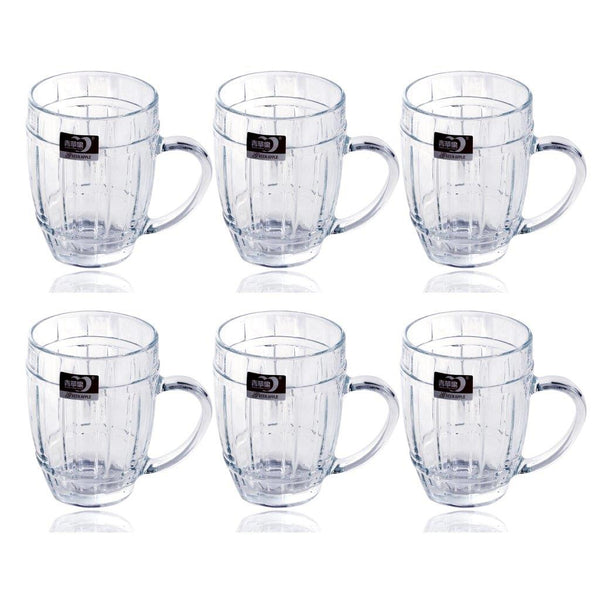 Multipurpose Glass Beverage Drinking Mug Tea & Coffee Mug Set of 6 pcs 390 ml