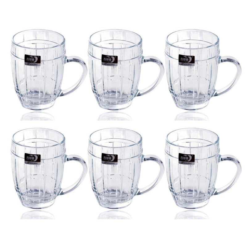 Multipurpose Glass Beverage Drinking Mug Tea & Coffee Mug Set of 6 pcs 390 ml