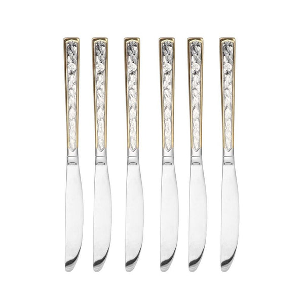 Stainless Steel Tableware Deco Gold Border Table Knife Set of 6 Pcs 22.5*1.9 cm