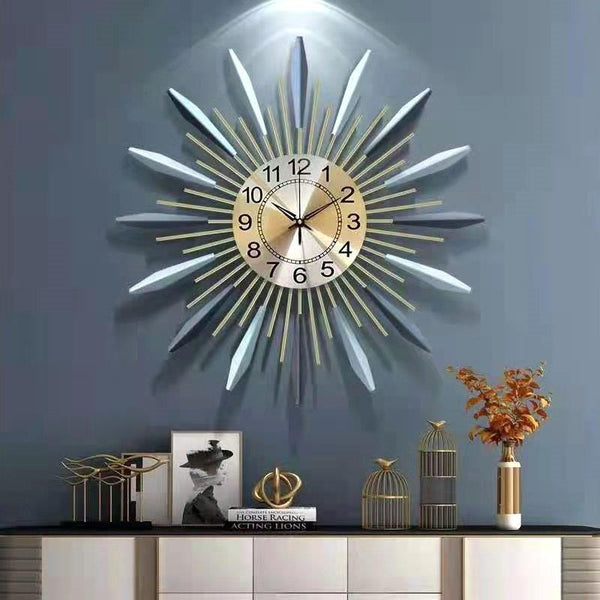 Luuxury Modern Metal Wall Clock 3D Mid Century Design Home Wall Decor Art 70*70 cm