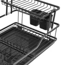 Aluminium Dish Drainer Rack Cutlery Storage Organizer Combo Water Drainer Tray 55*35*27 cm