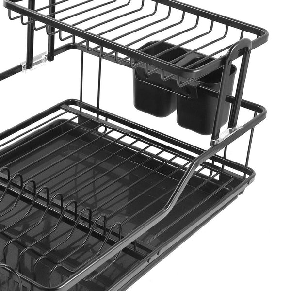 Aluminium Dish Drainer Rack Cutlery Storage Organizer Combo Water Drainer Tray 55*35*27 cm