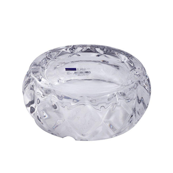 Crystal Cut Modern Clear Round Glass Ashtray 13*6.05 cm